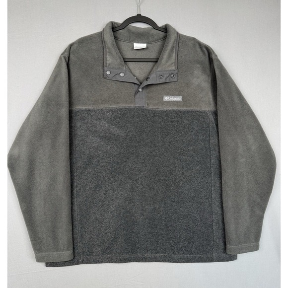 Columbia Other - Columbia Gray Pullover Sweater Mens XL Snap Sweatshirt Jacket Hiking Hunting